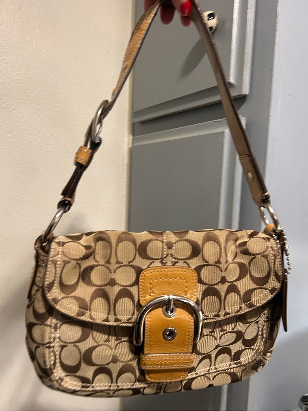 COACH Vintage Soho Signature Flap Shoulder Bag VTG Y2K (F15668)
